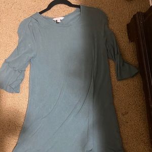 Womens Mid Sleeve Ruffle Dress